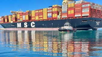 האניה MSC METTE, בקיבולת 24,000 TEU - האנייה הגדולה ביותר שעגנה אי פעם בנמל אשדוד, נכנסה לרציף 21 החדש שהותאם לקליטת אוניות ענק באמצעות השקעות נרחבות בתשתיות ובציוד מתקדם